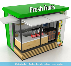 Kiosco para venta de jugos 