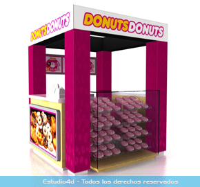 Kiosco comercial para venta de donuts