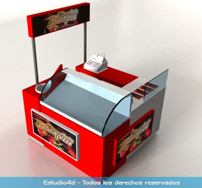 Mueble para venta de fresas chocolate